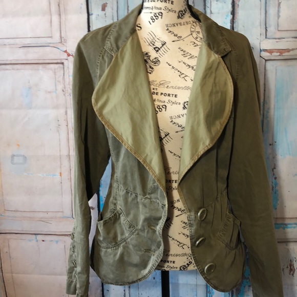 Transit Par-Such Jacket Blazer Olive Green - Picture 6 of 7